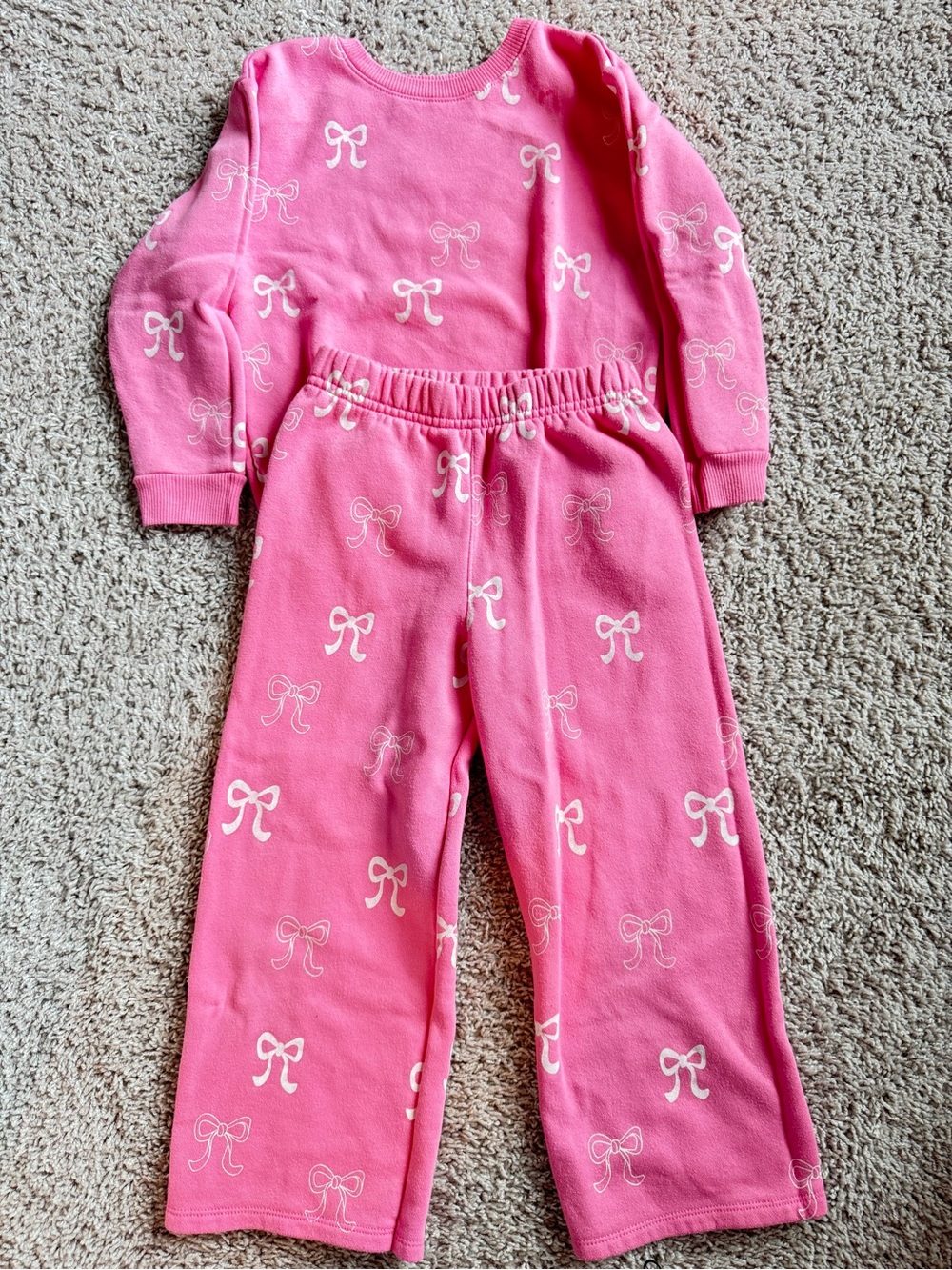Garanimals Pink Bow Print Pajama Set